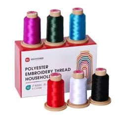 Richword Selected 800M 6/20/40/60/80 Colors Embroidery Machine Thread, 40WT(108D/2) Polyester Embroidery Machine Thread Set for Embroidery Machines and Sewing Machines