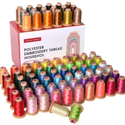 Richword Selected 800M 6/20/40/60/80 Colors Embroidery Machine Thread, 40WT(108D/2) Polyester Embroidery Machine Thread Set for Embroidery Machines and Sewing Machines