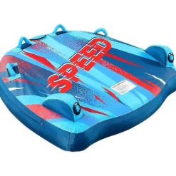 1-3 Riders Inflatable Water Sports Tube with Heavy-Duty Nylon Cover, Bolster Fins, Safety Air Valve & Padded Handles