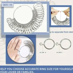 Ring Sizer Mandrel & Shaper Tool – Metal Ring Measuring, Resizing, and Repair Kit with Jewelry Mallet
