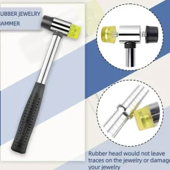 Ring Sizer Mandrel & Shaper Tool – Metal Ring Measuring, Resizing, and Repair Kit with Jewelry Mallet