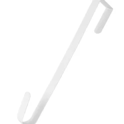 RN'D Over Door Wreath Hook - Thin Metal Overdoor Wreath Holder Seasonal Hanger for Front or Back Door (White, 15")