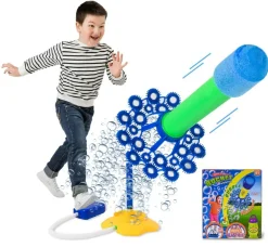 Rocket Launcher Bubbles Outdoor Toys For Kids - 8.5 Oz Bubble Solution Included- Bubble Toys For Summer Outdoor Fun, Outdoor Kids Party, Kids Gift