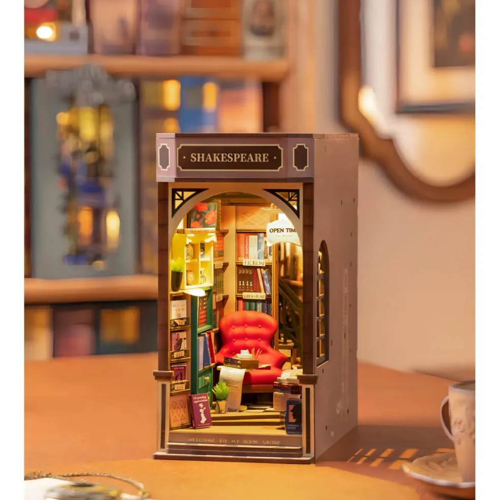Rolife Bookstore Book Nook Shelf Insert DIY Miniature Kit