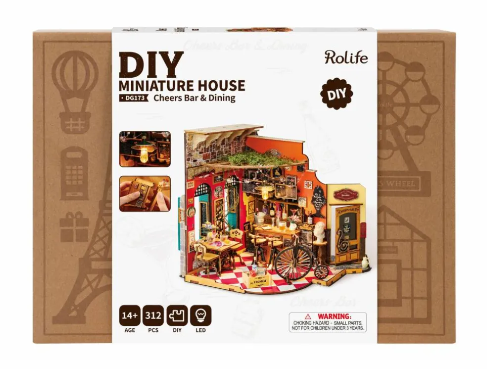 Rolife® Cheers Bar & Dining DIY Miniature House Kit