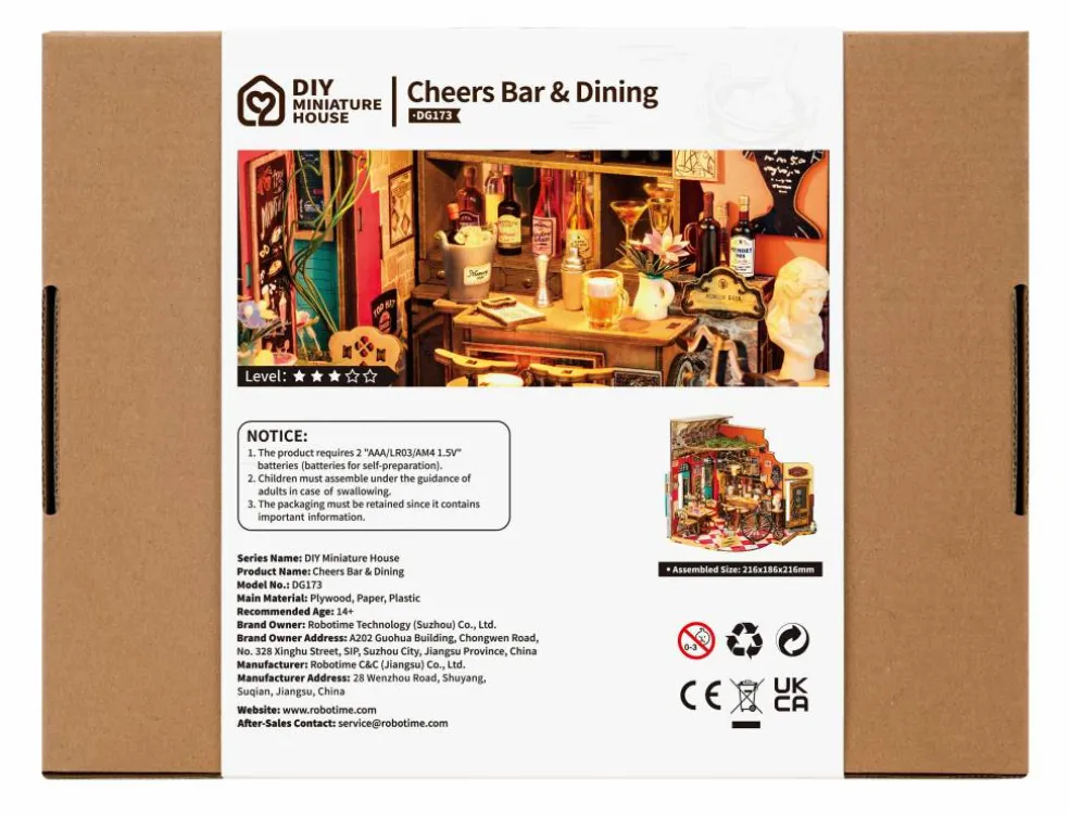 Rolife® Cheers Bar & Dining DIY Miniature House Kit
