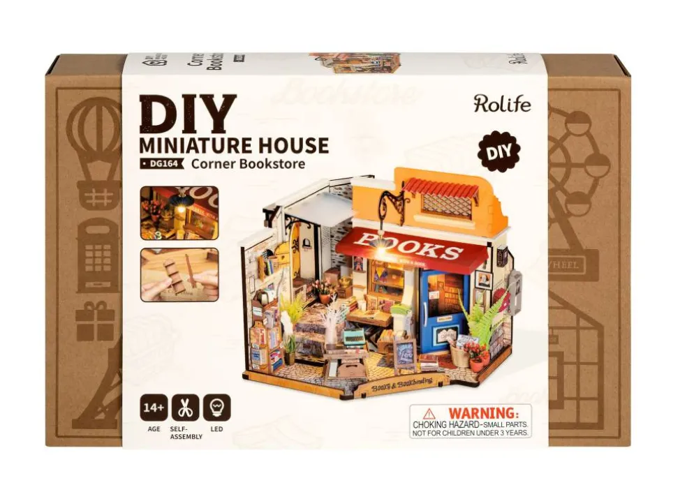 Rolife® Corner Bookstore DIY Miniature House Kit