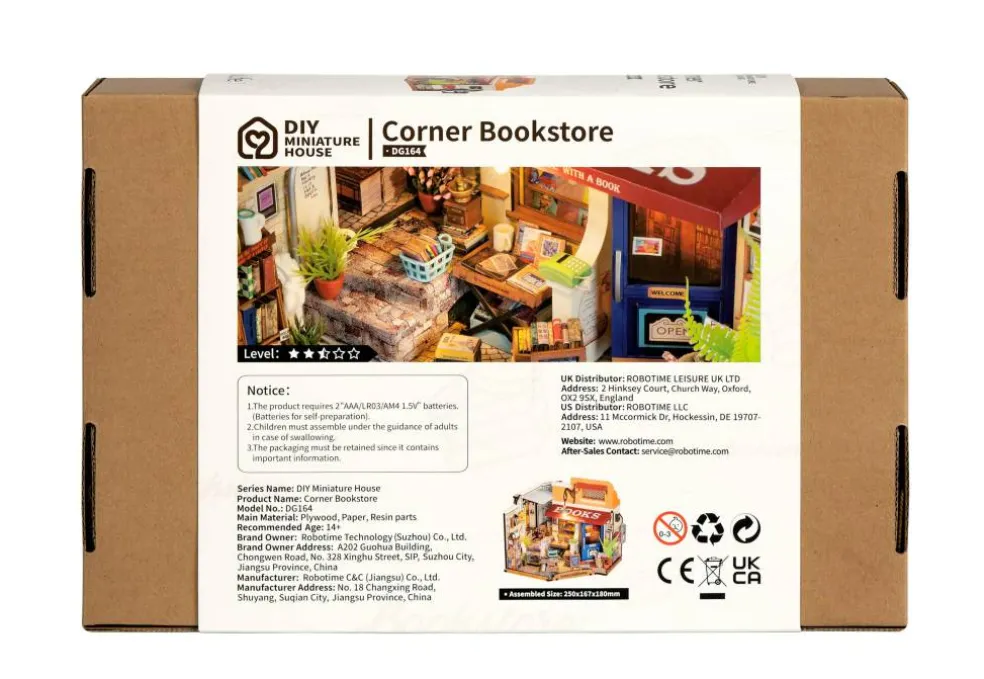 Rolife® Corner Bookstore DIY Miniature House Kit