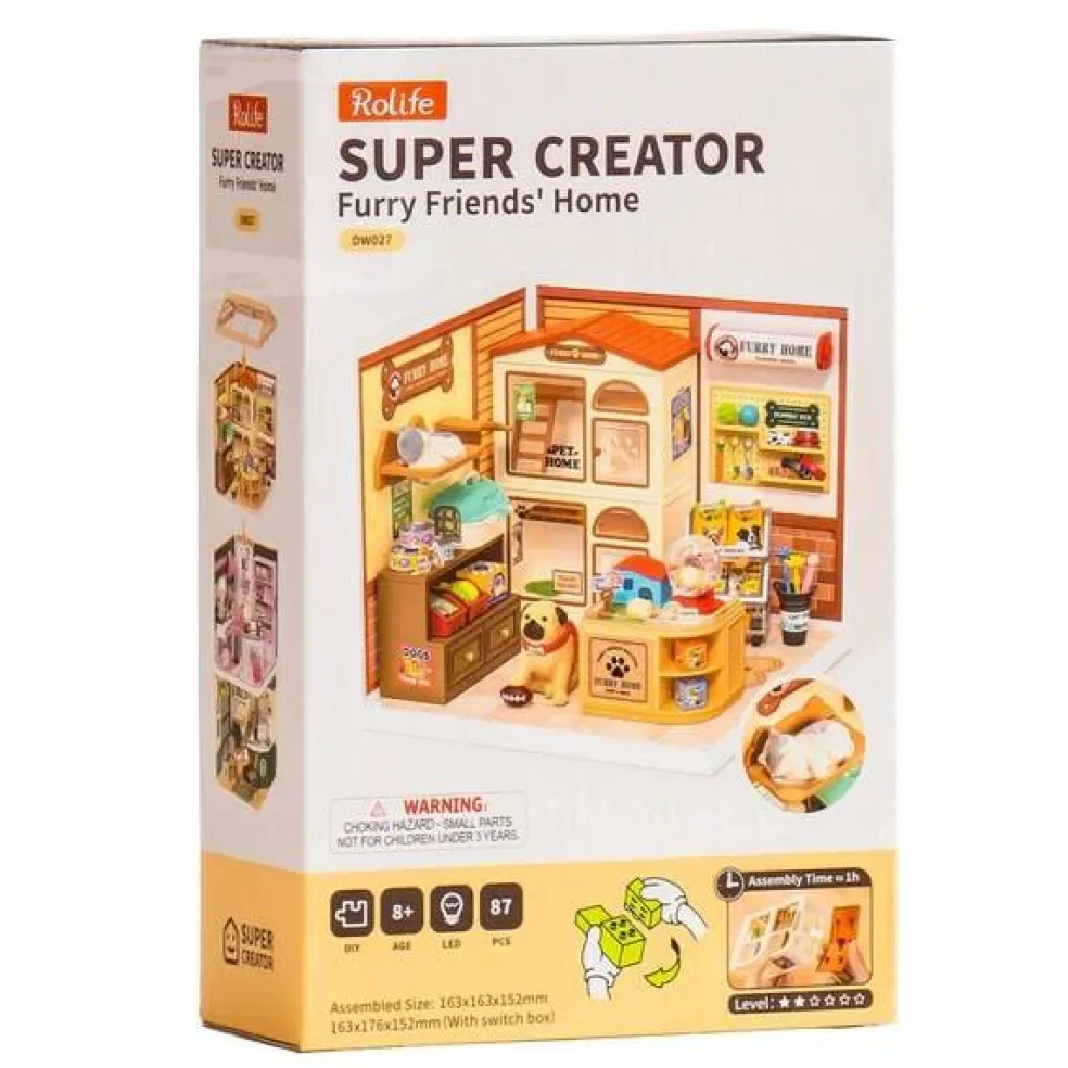 Rolife Furry Friends' Home DIY Miniature House DW027