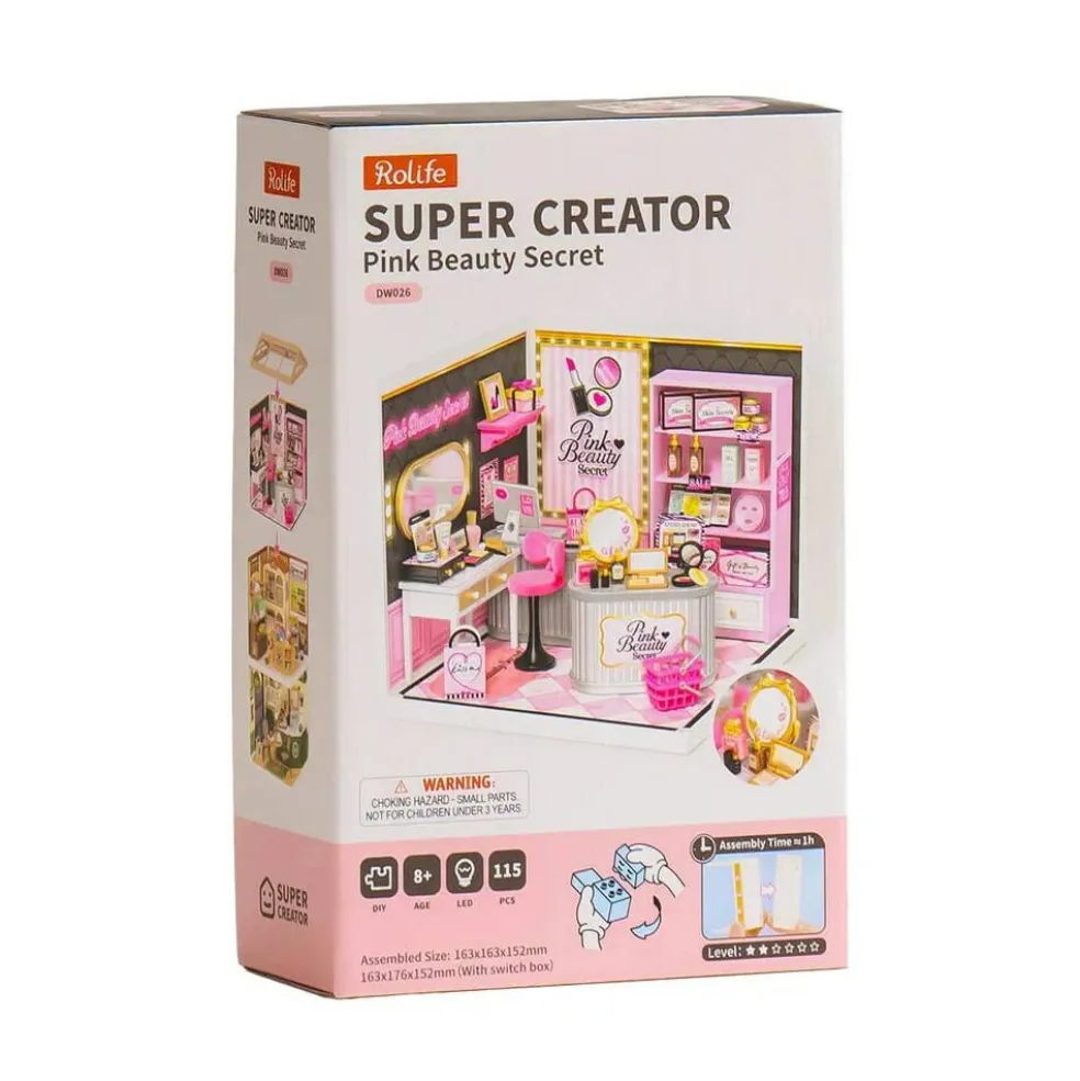 Rolife Pink Beauty Secret DIY Miniature House DW026