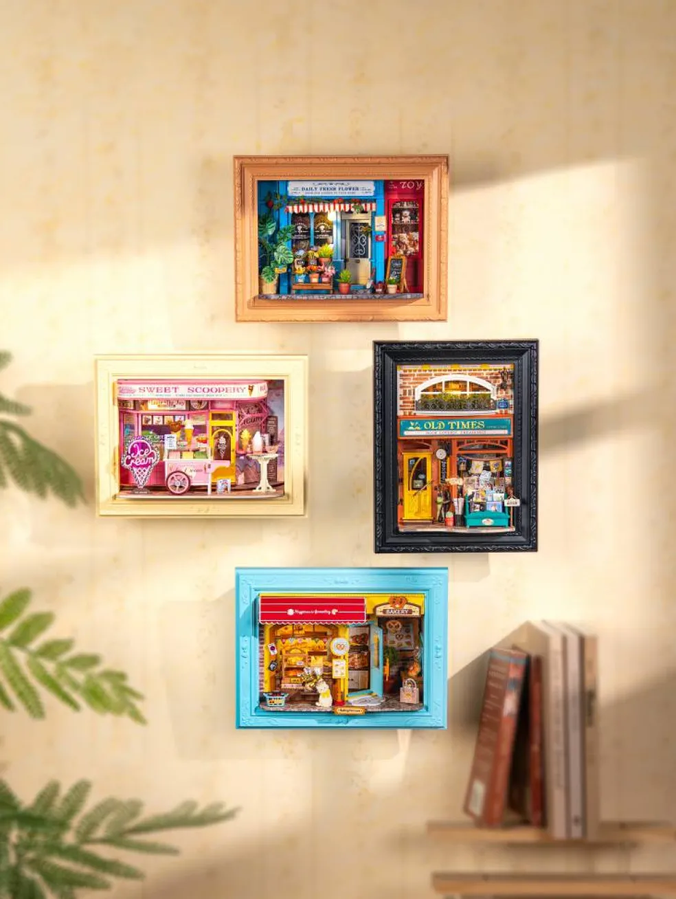 Rolife® Story Frames Old Times Bookstore Miniature Diorama Kit