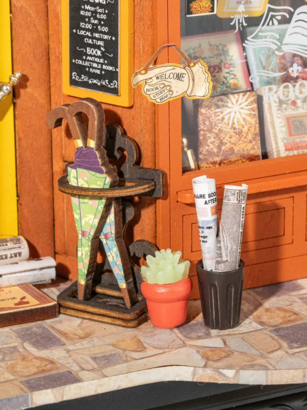 Rolife® Story Frames Old Times Bookstore Miniature Diorama Kit
