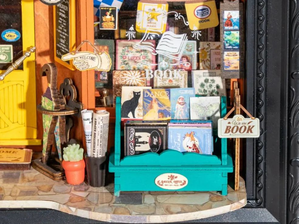 Rolife® Story Frames Old Times Bookstore Miniature Diorama Kit
