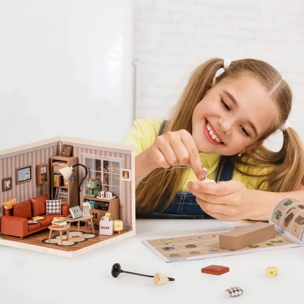 Rolife® Super Creator Cozy Living Lounge DIY Miniature Kit
