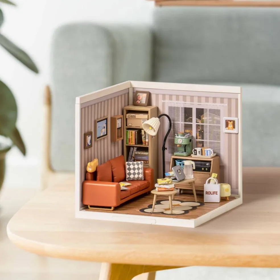 Rolife® Super Creator Cozy Living Lounge DIY Miniature Kit