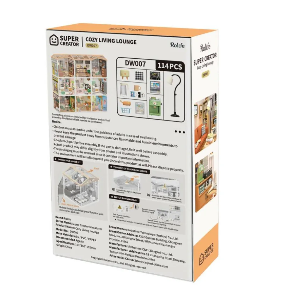 Rolife® Super Creator Cozy Living Lounge DIY Miniature Kit