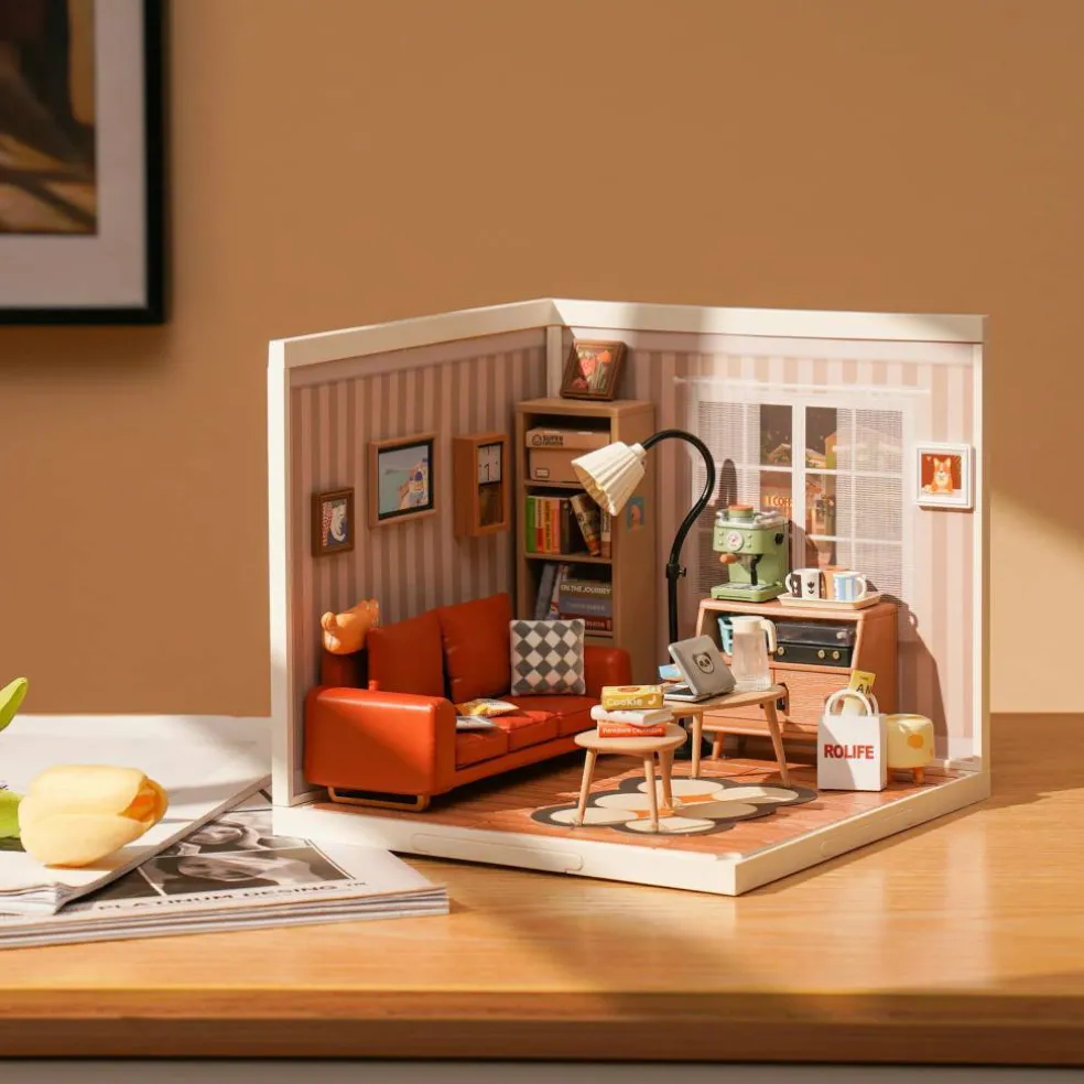 Rolife® Super Creator Cozy Living Lounge DIY Miniature Kit