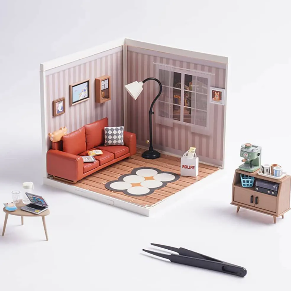 Rolife® Super Creator Cozy Living Lounge DIY Miniature Kit