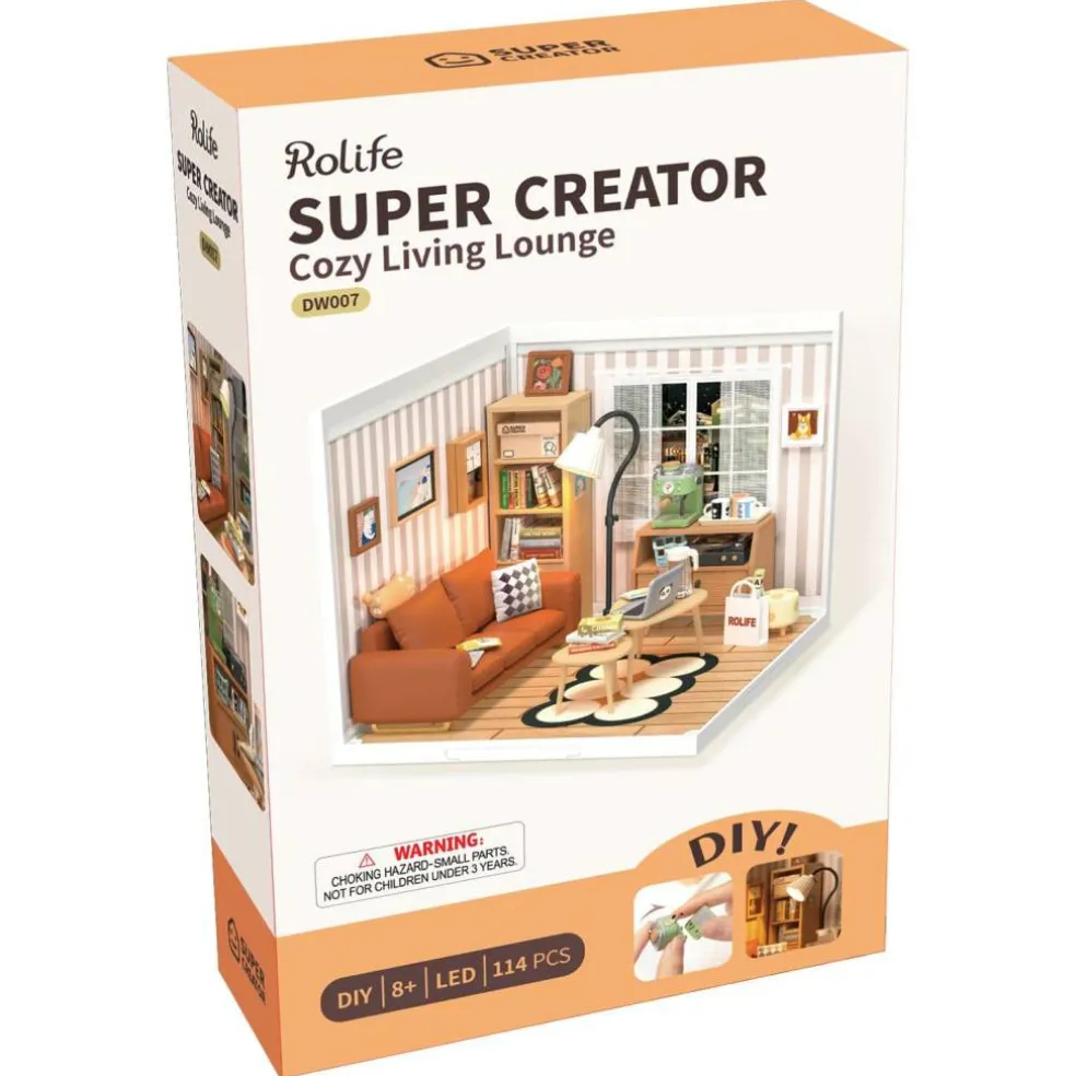 Rolife® Super Creator Cozy Living Lounge DIY Miniature Kit