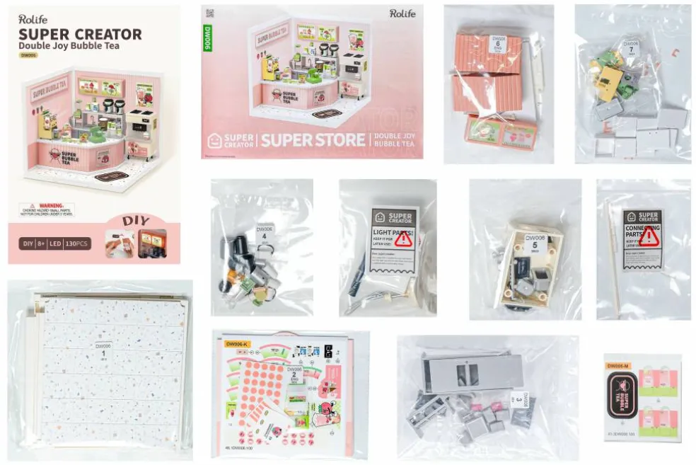 Rolife® Super Creator Double Joy Bubble Tea DIY Miniature Kit