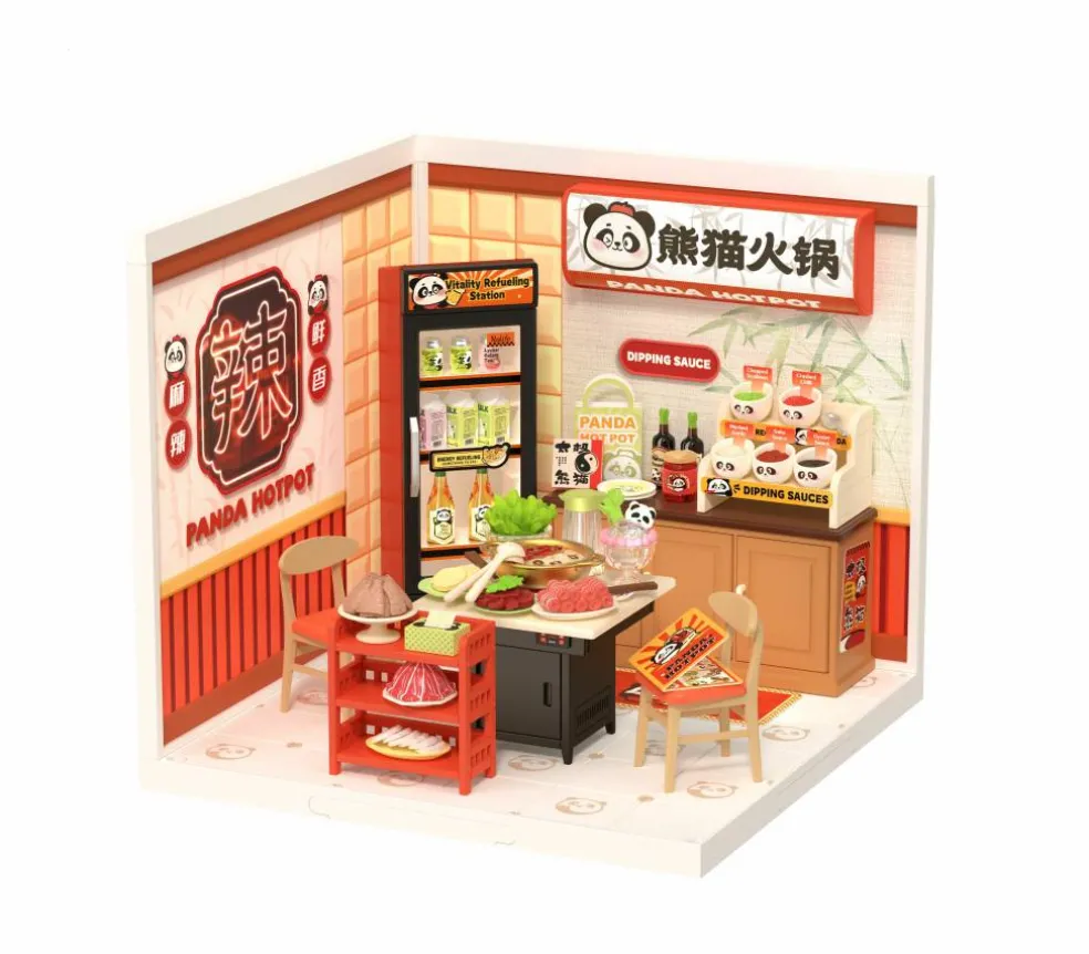 Rolife® Super Creator Panda Hot Pot DIY Miniature Diorama