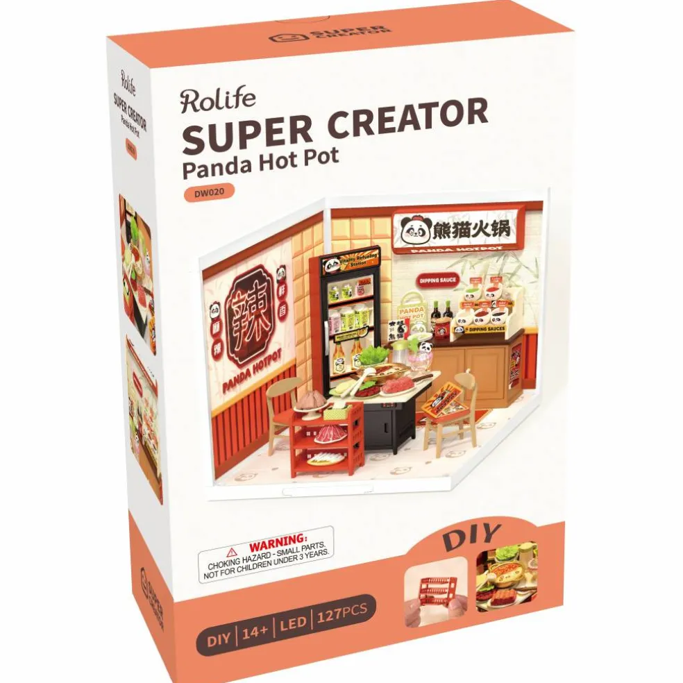 Rolife® Super Creator Panda Hot Pot DIY Miniature Diorama