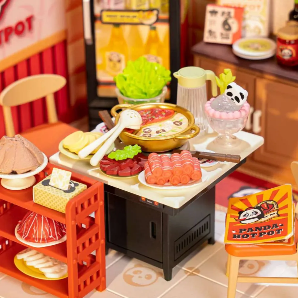 Rolife® Super Creator Panda Hot Pot DIY Miniature Diorama
