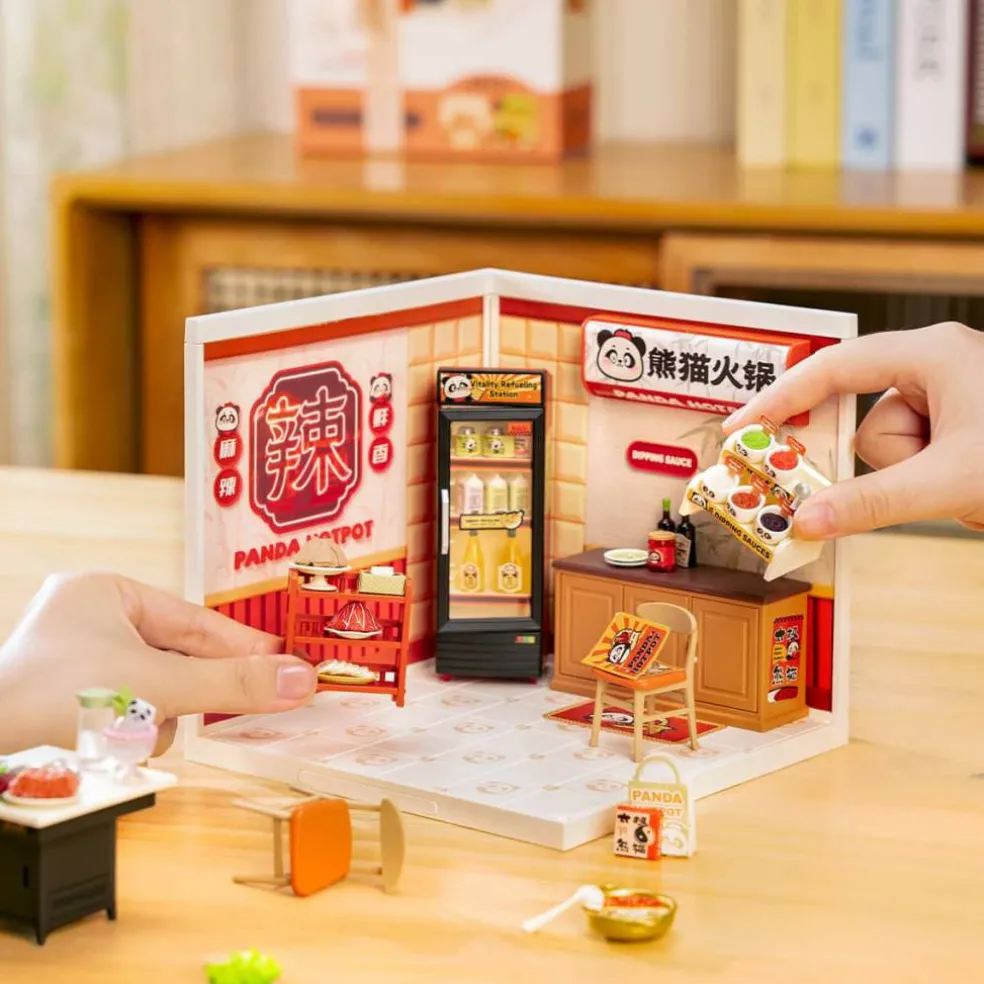 Rolife® Super Creator Panda Hot Pot DIY Miniature Diorama