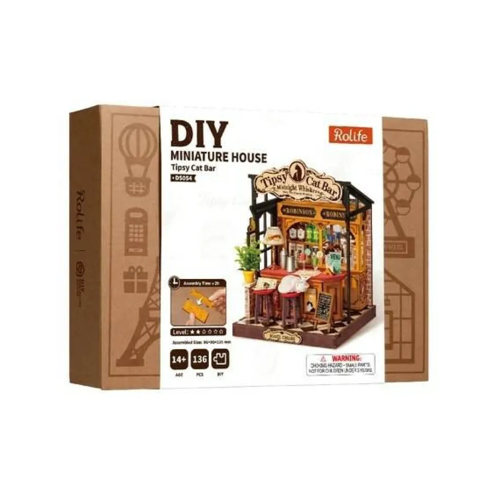 Rolife Tipsy Cat Bar DIY Miniature House DS054
