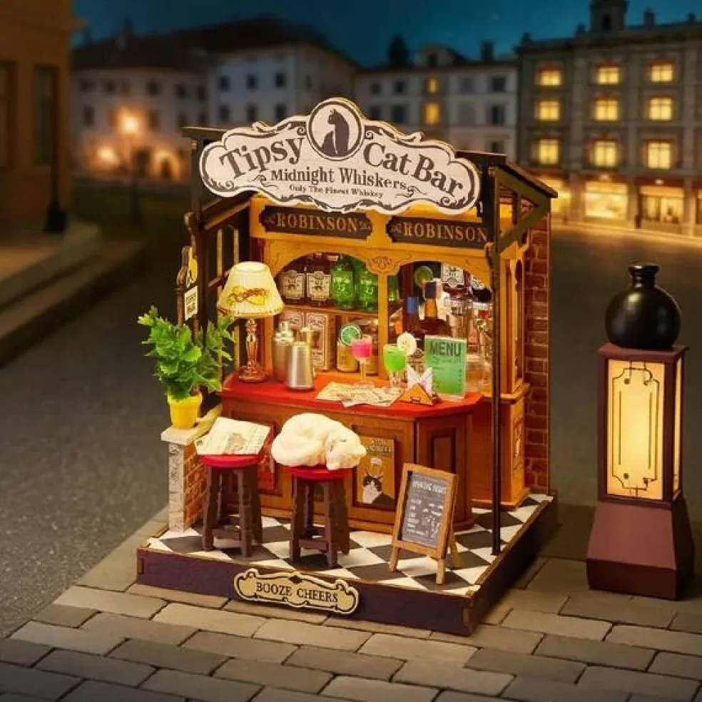 Rolife Tipsy Cat Bar DIY Miniature House DS054