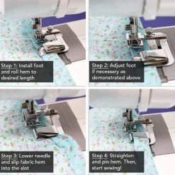 Rolled Hem Presser Foot [6 Sizes] Wide Rolled Hem Foot Set & Narrow Foot Hemmer Set For Brother, Singer & Janome Low Shank Sewing Machines. Hemming Pressure Feet With Distinctive Wide and Narrow Sizes