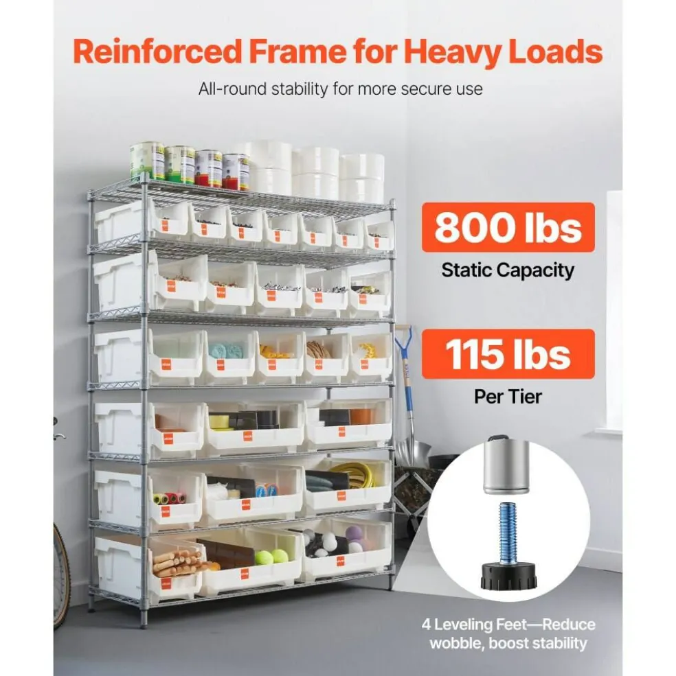 Rolling Bin Storage Rack with 24 Organizer Bins Steel Wire Shelf on Wheels