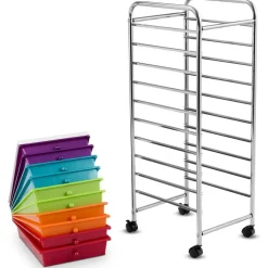 Rolling 10-Drawer Organizer Cart for Craft Supplies and Utility Storage