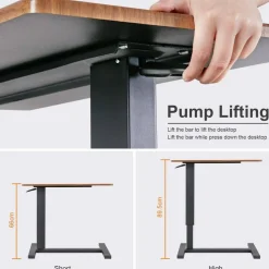 Rolling Sitting Standing Desk Adjustable Overbed Table Lazy Laptop Workstation