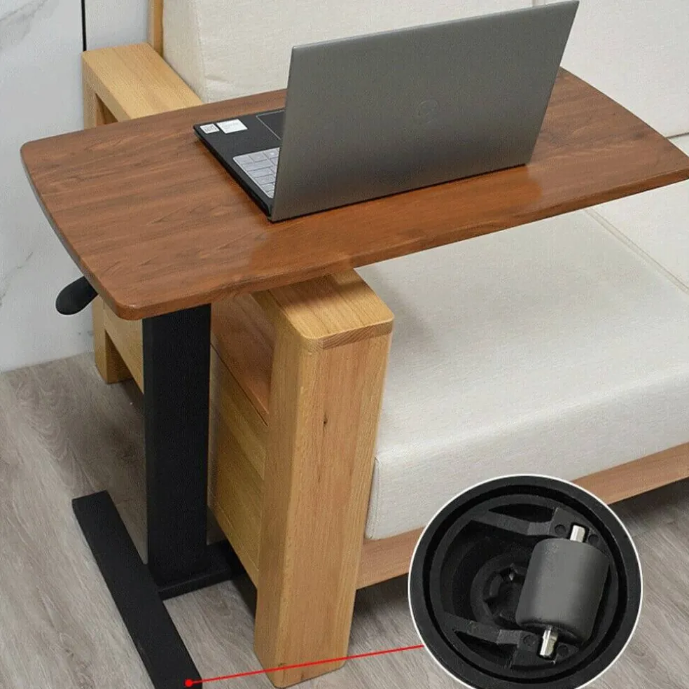 Rolling Sitting Standing Desk Adjustable Overbed Table Lazy Laptop Workstation