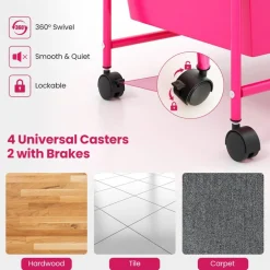 Rolling Storage Cart 15 Drawer Organizer With Wheels Craft Office Supply Organizer Steel Frame Multicolor Drawers