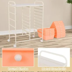 Rolling Storage Cart 15 Drawer Organizer With Wheels Craft Office Supply Organizer Steel Frame Multicolor Drawers