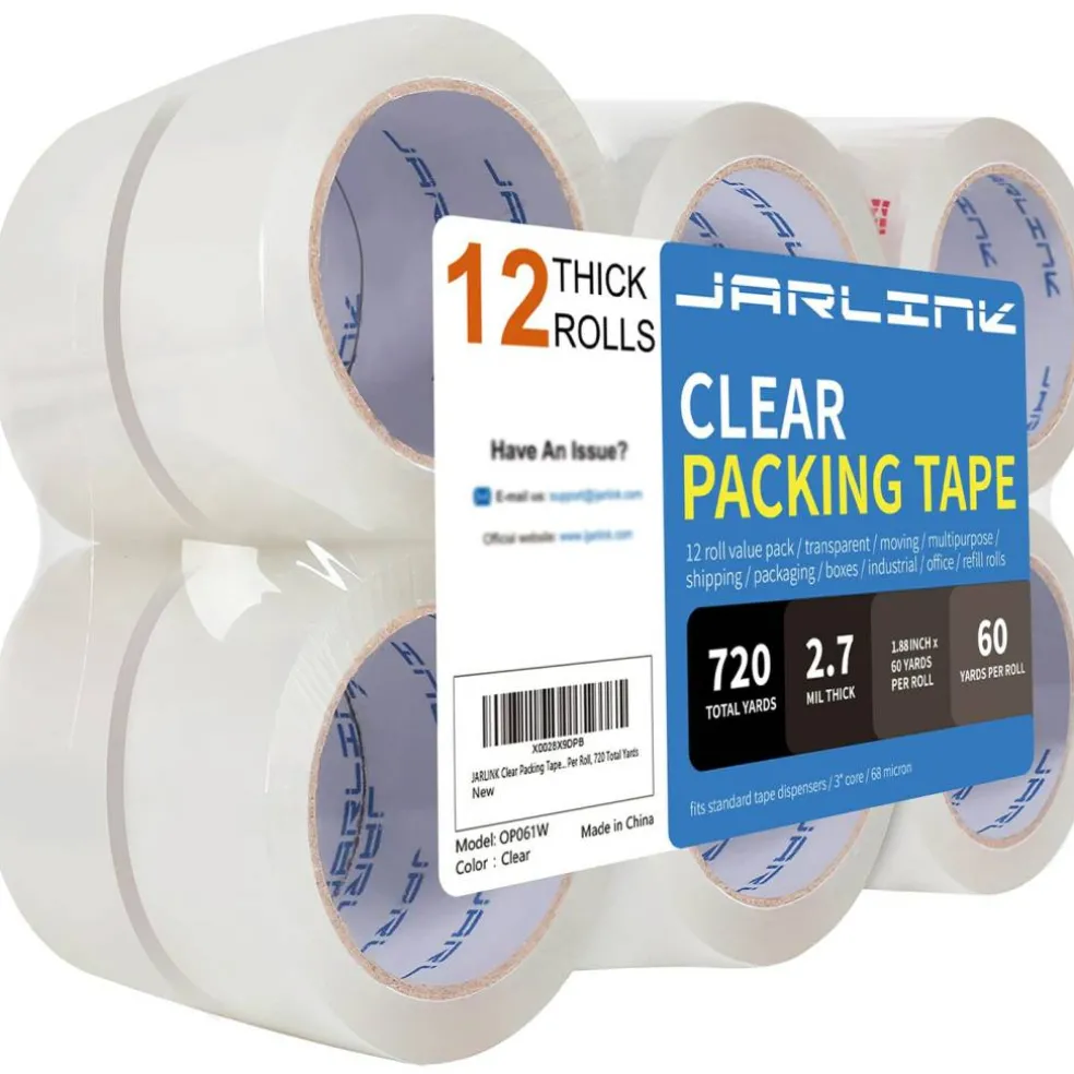 12 Rolls Clear Packing Tape, Heavy Duty Packaging Tape