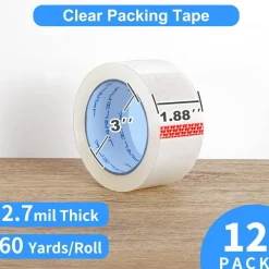 12 Rolls Clear Packing Tape, Heavy Duty Packaging Tape