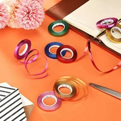 15 Rolls Curling Ribbon, 1/5" Wide x 11 Yards Metallic Balloon String Roll for Gift Wrapping Assorted Colors Ribbons for Bows Crafts(Glossy Color)