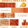 3 Rolls Fall Wired Ribbon, Pumpkin Plaid, for Wreaths Bow Craft