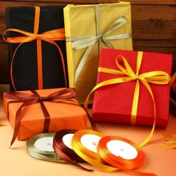 4 Rolls Thanksgiving Fall Ribbon Set for Autumn Wreath Party Bows