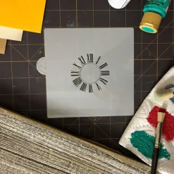 Roman Numeral Clock Cookie & Craft Stencil | CM125 by Designer Stencils | Cookie Decorating Tools |