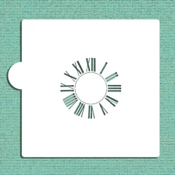Roman Numeral Clock Cookie & Craft Stencil | CM125 by Designer Stencils | Cookie Decorating Tools |