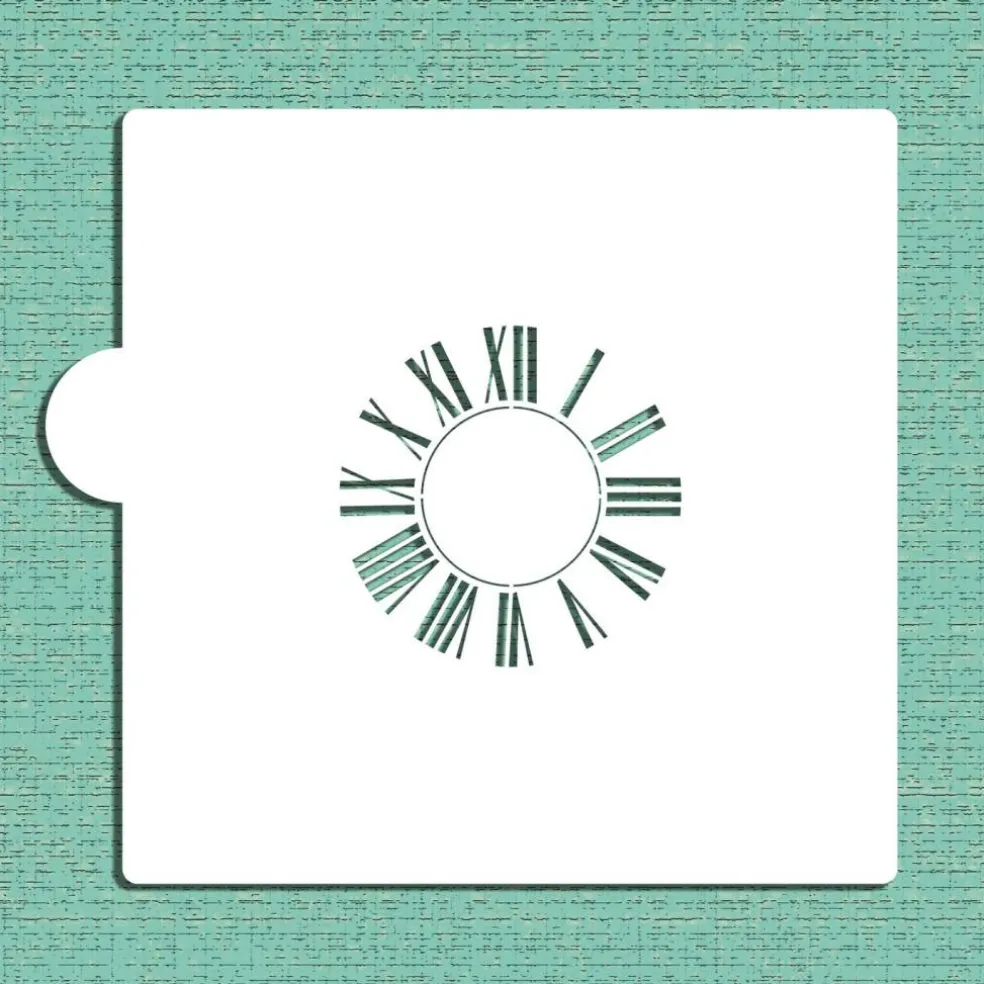 Roman Numeral Clock Cookie & Craft Stencil | CM125 by Designer Stencils | Cookie Decorating Tools |