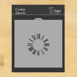 Roman Numeral Clock Cookie & Craft Stencil | CM125 by Designer Stencils | Cookie Decorating Tools |