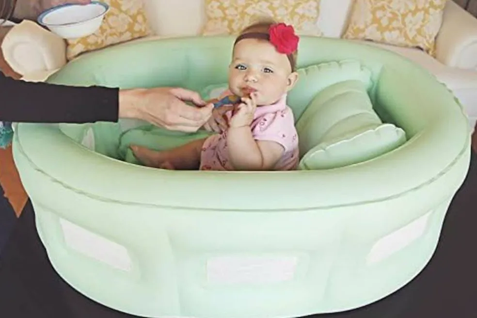 Room to Grow Green 4-in-1 Portable Inflatable Baby Bathinet