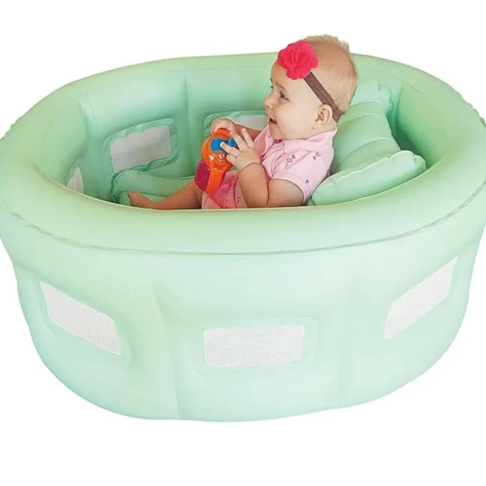 Room to Grow Green 4-in-1 Portable Inflatable Baby Bathinet