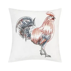 Rooster Strut Indoor / Outdoor Embroidered Throw Pillow, 18" x 18"