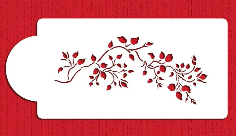 Rosebud Vine Cake Stencil | C047 by Designer Stencils | Cake Decorating Tools |